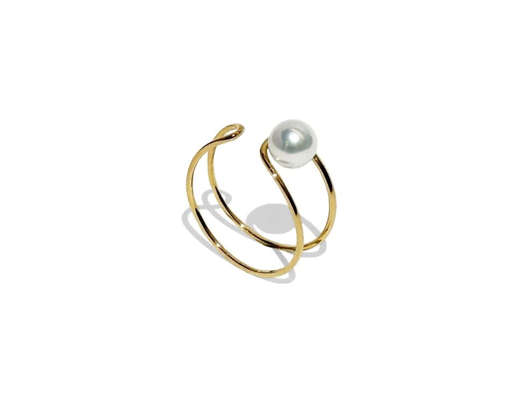 K18 Open Ring -double line-