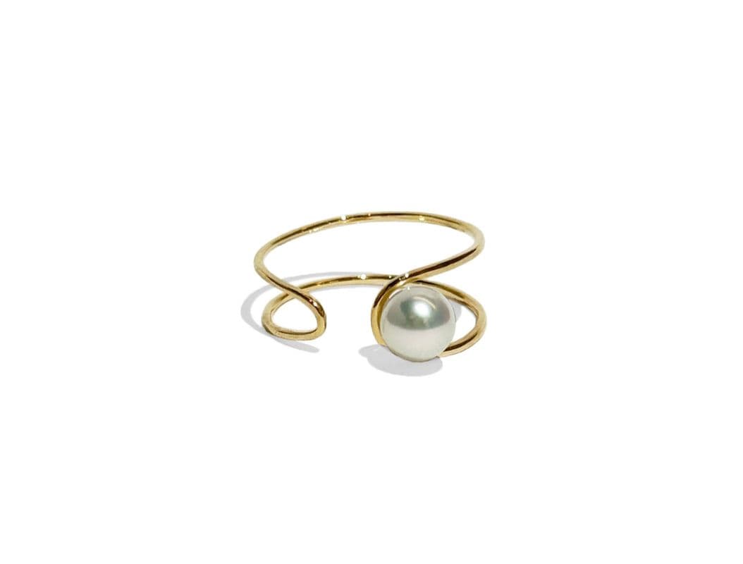 K18 Open Ring -double line-