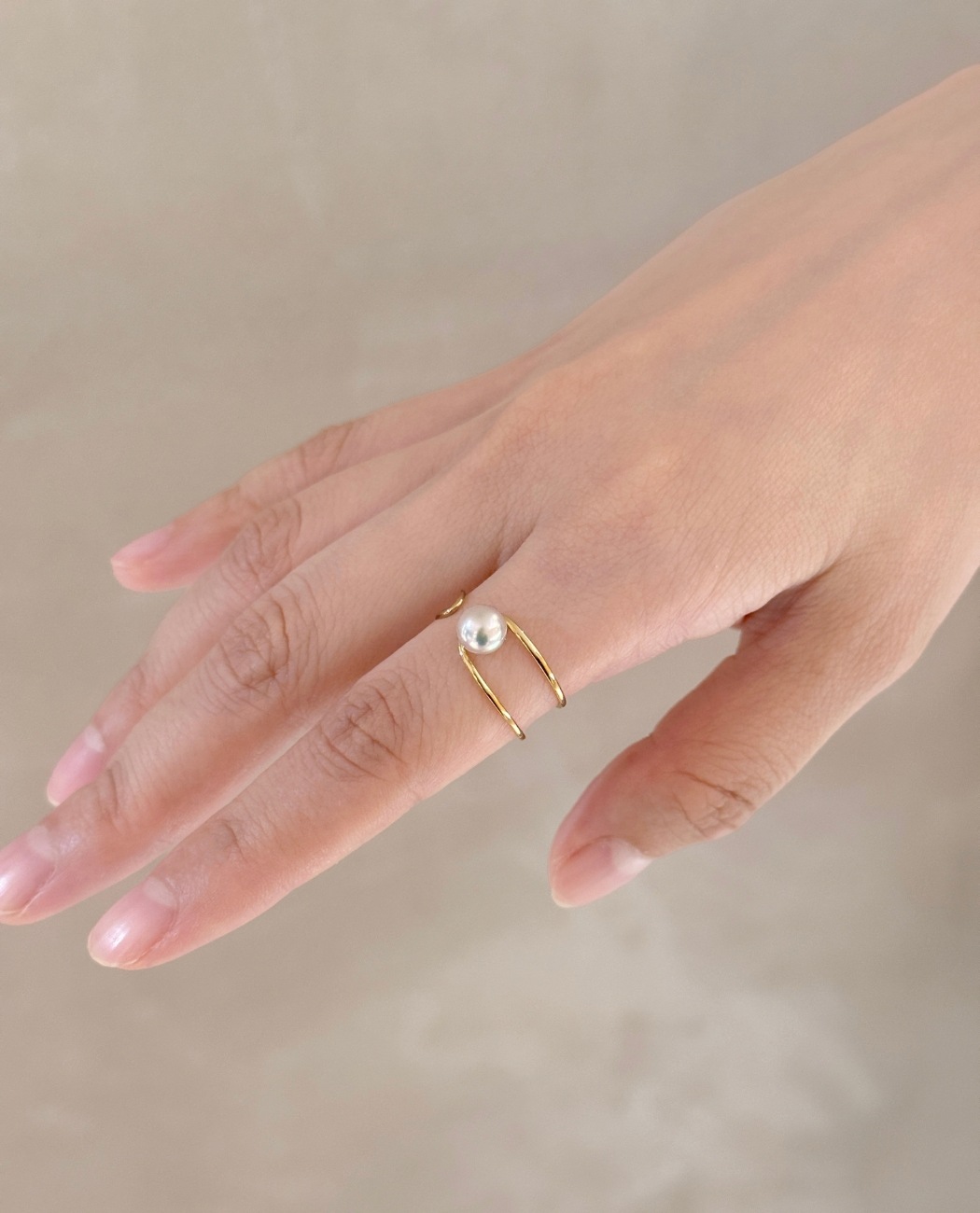 K18 Open Ring -double line-