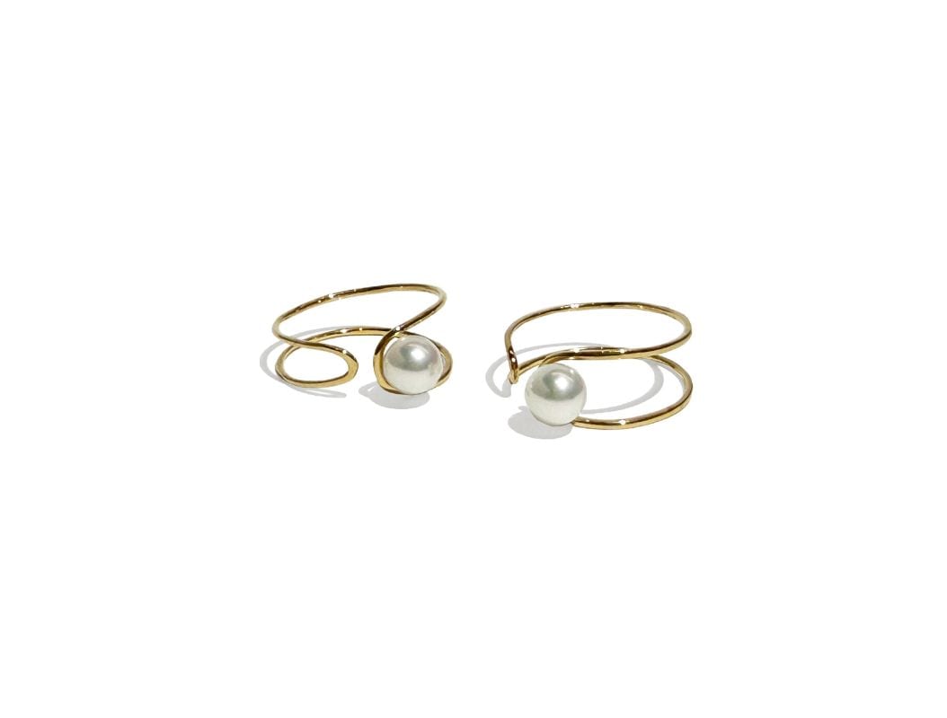 K18 Open Ring -double line-