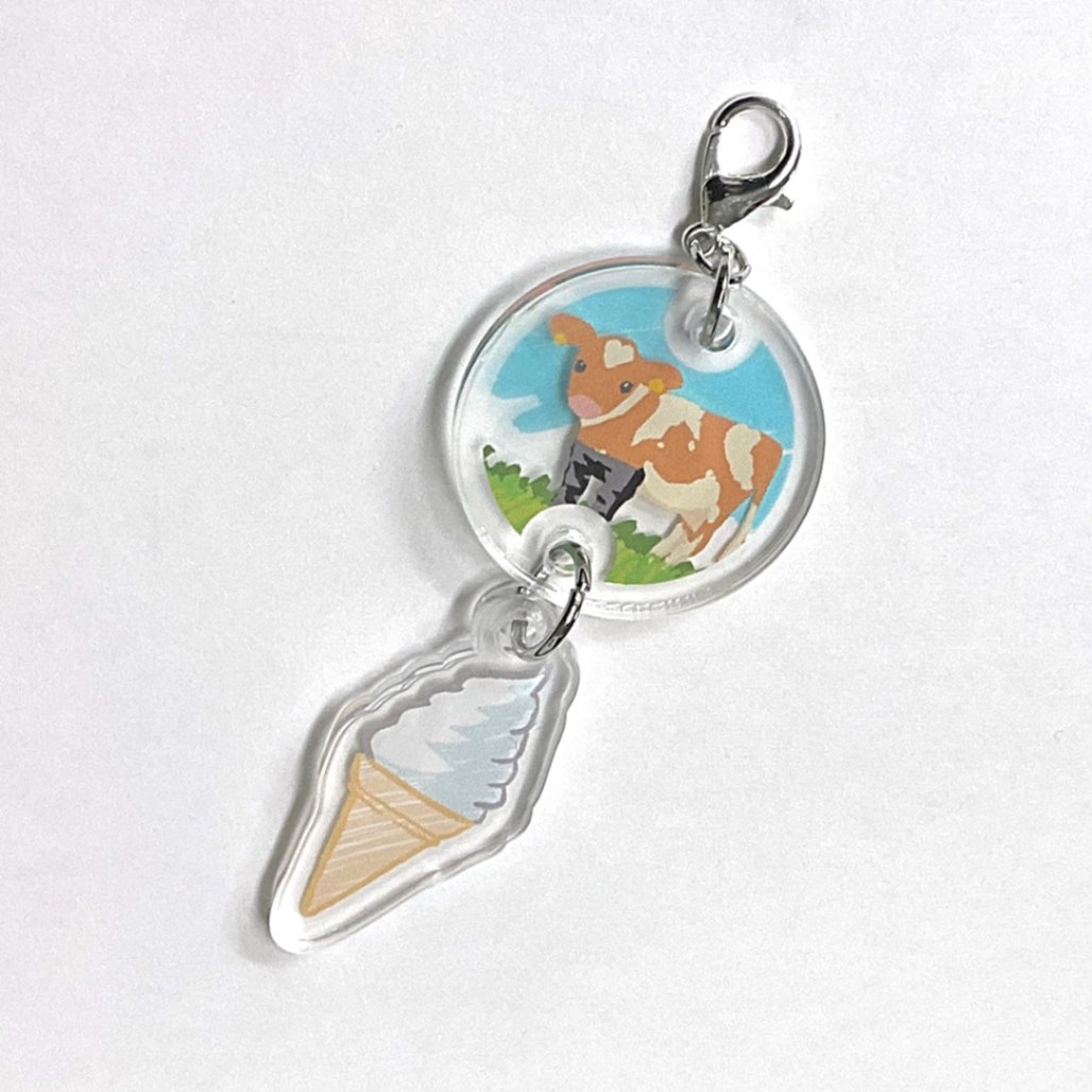 ○2連アクリルチャーム・ソフトクリーム(一体型) メール便発送可