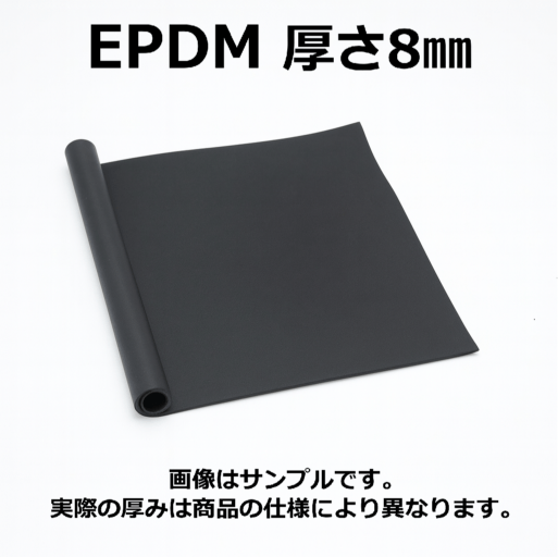 ＥＰＤＭ（エチレン・プロビレンゴム）シート　硬度70　幅1000mm　厚さ8mm メーター単価