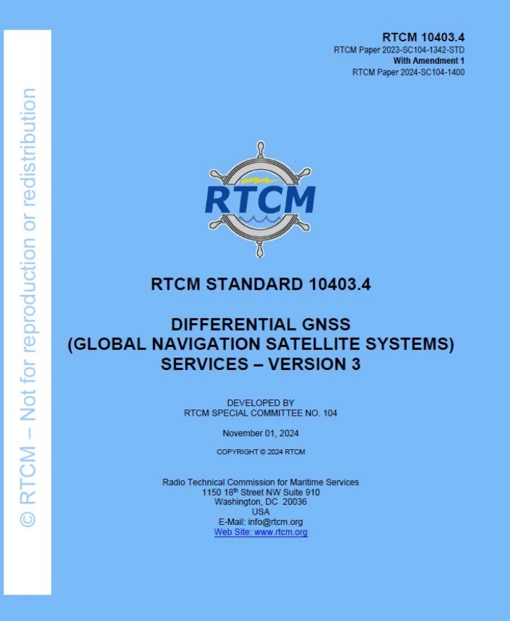 RTCM規格 10403.4, Differential GNSS (Global Navigation Satellite Systems) Services with Amendment 1