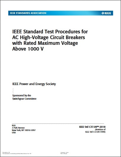 IEEE規格 C37.09, 2018