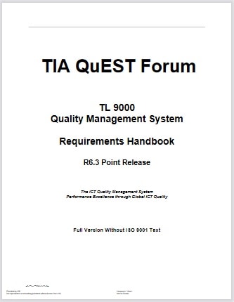 TIA クエストフォーラム: TL 9000 Quality Management System Measurements Handbook, 6.3 Edition, 2021