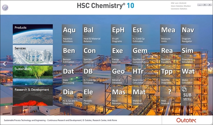 HSC Chemistry 10 化学平衡計算ソフト （大学・教育機関向け）