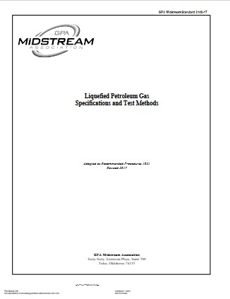 GPA規格 GPA 2140, 2023: Liquefied Petroleum Gas Specifications and Test Methods
