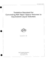 GPA規格 GPA 8195, 1995: Tentative Standard for Converting Net Vapor Space Volumes to Equivalent Liquid Volumes
