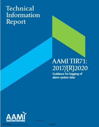 AAMI技術情報レポート TIR71, 2017/(R)2020: Guidance for Logging of Alarm System Data
