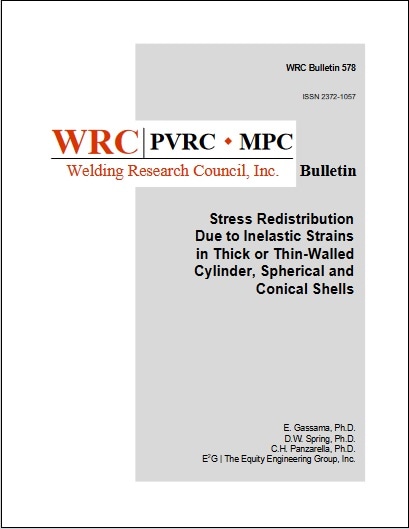 WRC BULLETIN 578: Stress Redistribution Due to Inelastic Strains in Thick or Thin-Walled Cylinder, Spherical and Conical Shells