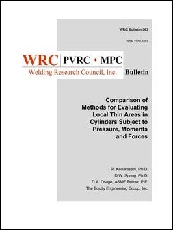 WRC BULLETIN 593: Comparison of Methods for Evaluating Local Thin Areas in Cylinders Subject to Pressure, Moments and Forces