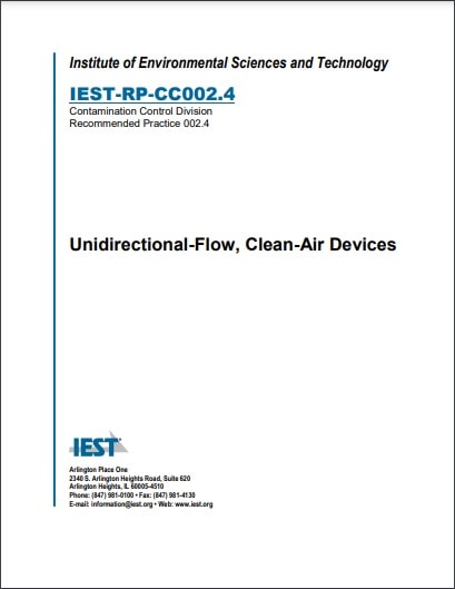 IEST推奨慣行 RP-CC002.4, 2016: Unidirectional-Flow, Clean-Air Devices