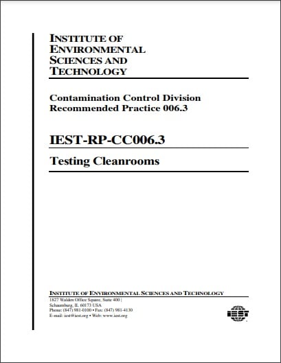 IEST推奨慣行 RP-CC006.3, 2004: Testing Cleanrooms
