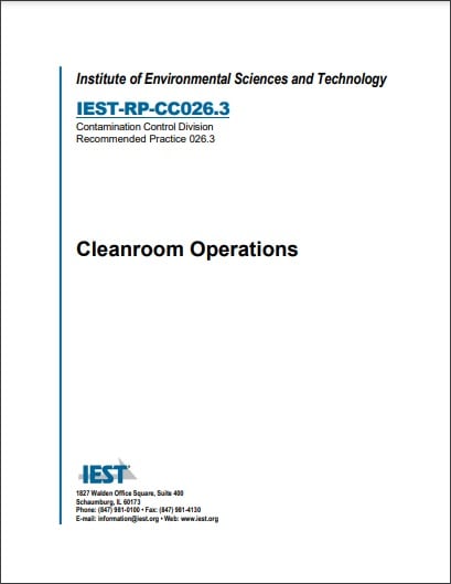 IEST推奨慣行 RP-CC026.3, 2020: Cleanroom Operations