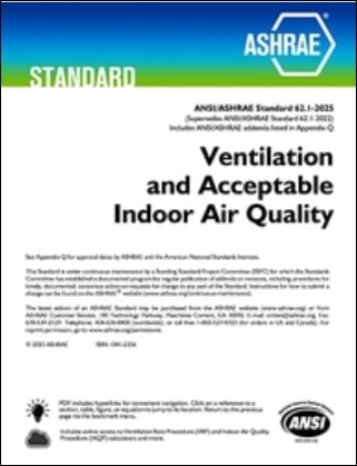 ASHRAE規格 STD 62.1, 2025: Ventilation and Acceptable Indoor Air Quality