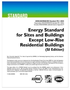 ASHRAE規格 STD 90.1 SI, 2025: Energy Standard for Sites and Buildings Except Low-Rise Residential Buildings 