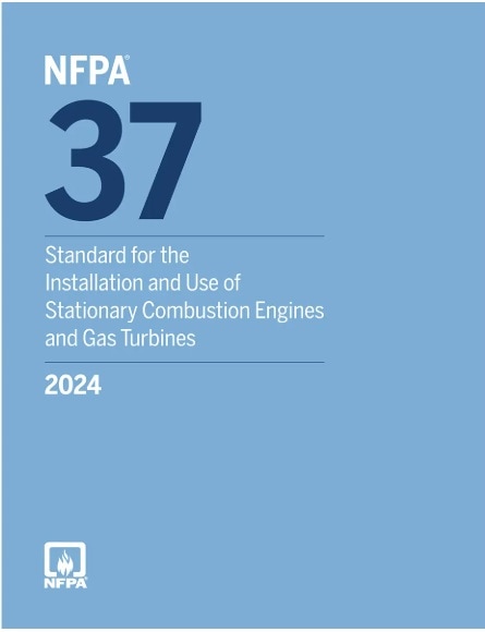 NFPA規格 37, 2024 Edition: Standard for the Installation and Use of Stationary Combustion Engines and Gas Turbines