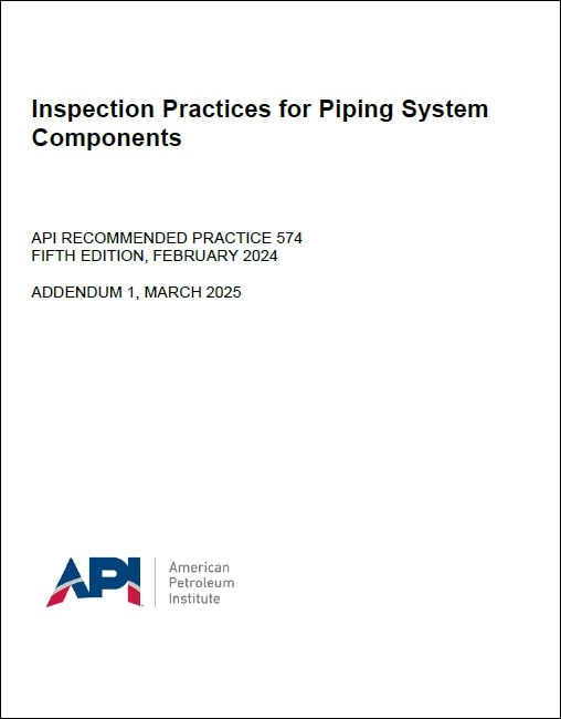 API推奨プラクティス RP 574, 5th Edition, 2024: Inspection Practices for Piping System Components