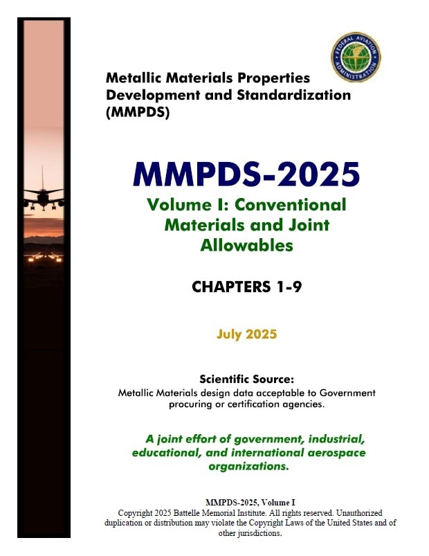 MMPDS-2025, Volume I: Conventional Materials and Joint Allowables, Complete Document (All 9 Chapters) (PDF/シングルユーザー)