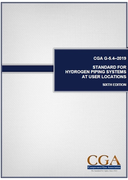 CGA規格 CGA G-5.4, 6th Edition, 2019: Standard for Hydrogen Piping Systems at User Locations 