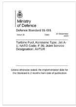 MODUK DEF規格 STAN 91-091, 2024: Turbine Fuel, Kerosene Type, Jet A-1; NATO Code: F-35; Joint Service Designation: AVTUR