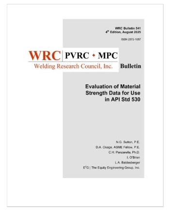 WRC BULLETIN 541: Evaluation of Material Strength Data for Use in API Std 530 