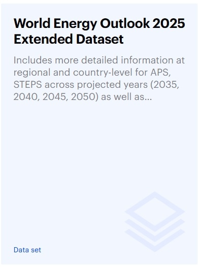 IEA World Energy Outlook 2025: Extended Dataset 国際エネルギー機関 世界エネルギー展望2025年版 拡張データセット (1ユーザーライセンス)