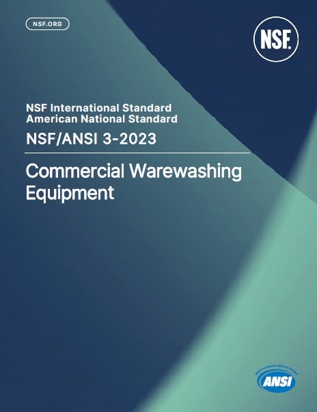 NSF/ANSI規格 3, 2023: Commercial Warewashing Equipment