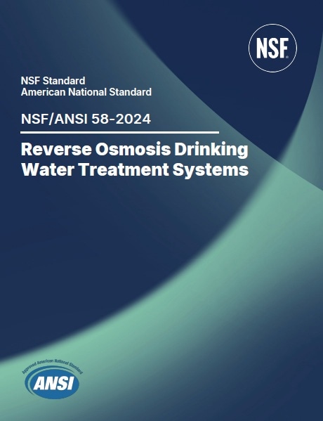 NSF/ANSI規格 58, 2024: Reverse Osmosis Drinking Water Treatment Systems