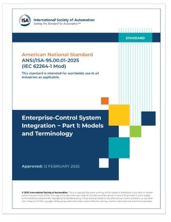 ISA規格 95.00.01, 2025: Enterprise-Control System Integration − Part 1: Models and Terminology