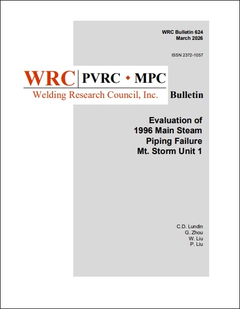 WRC BULLETIN 624: Evaluation of 1996 Main Steam Piping Failure Mt. Storm Unit 1 