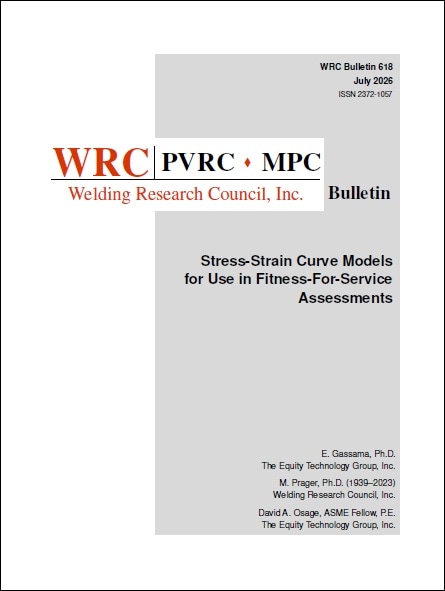 WRC BULLETIN 618: Stress-Strain Curve Models for Use in Fitness-For-Service Assessments