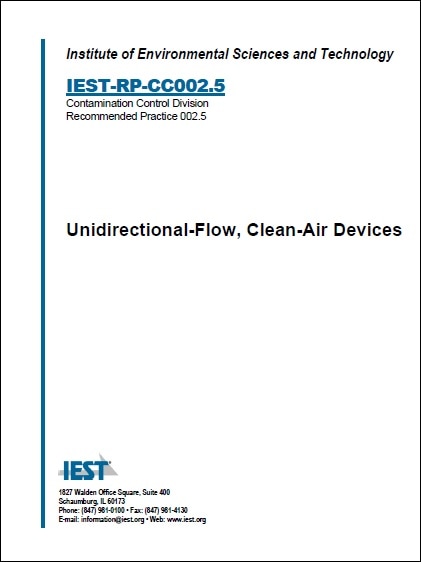 IEST推奨慣行 RP-CC002.5, 2026: Unidirectional-Flow, Clean-Air Devices