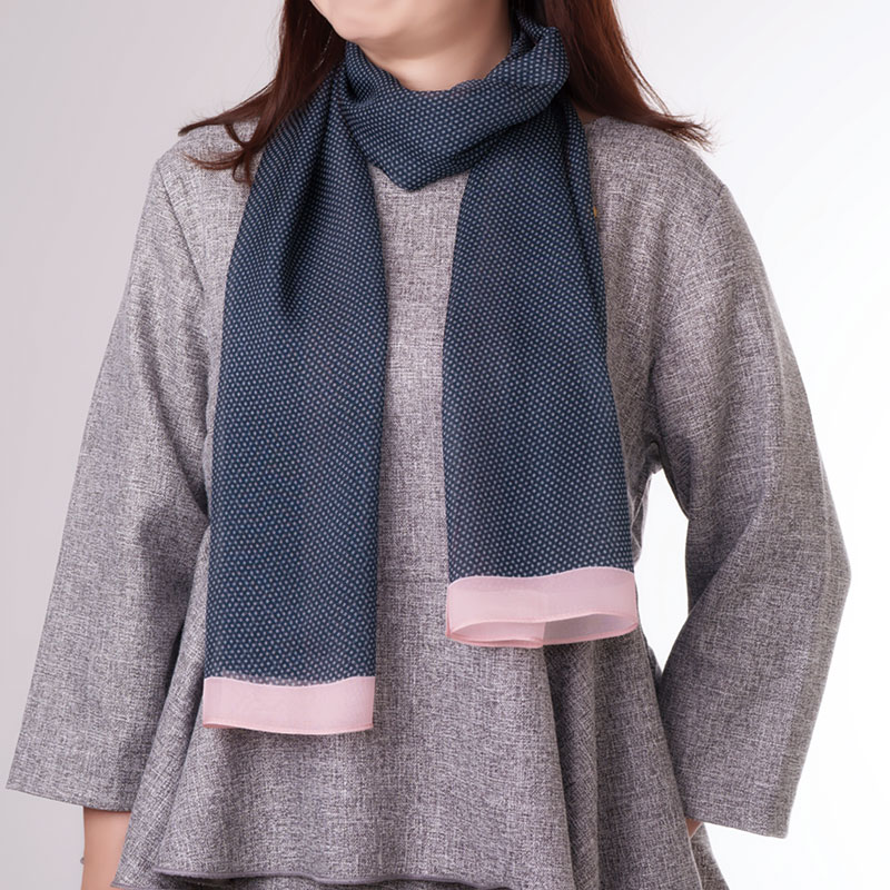 シフォンシルクスカーフ・ダークネイビー
