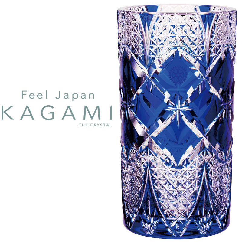 ≪KAGAMI≫江戸切子・花瓶＜菱四花＞