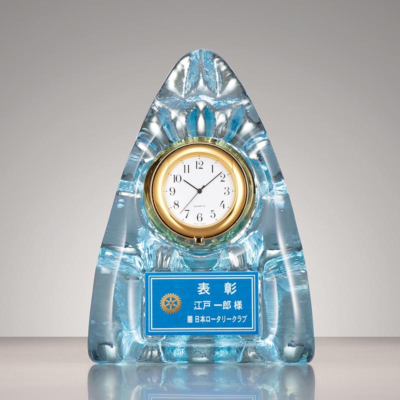 時計付ガラス楯