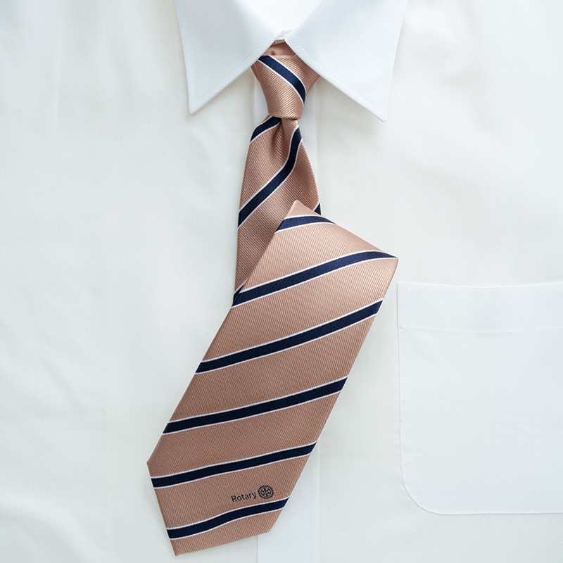 正絹ネクタイ・ストライプ(ベージュ)