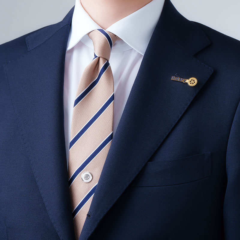 正絹ネクタイ・ストライプ(ベージュ)