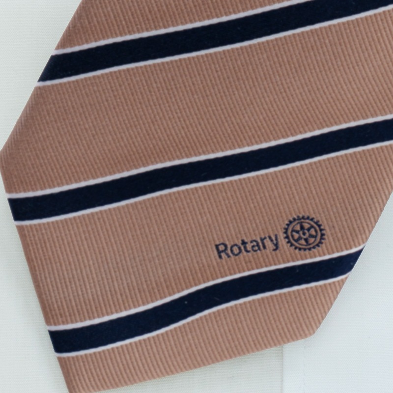 正絹ネクタイ・ストライプ(ベージュ)