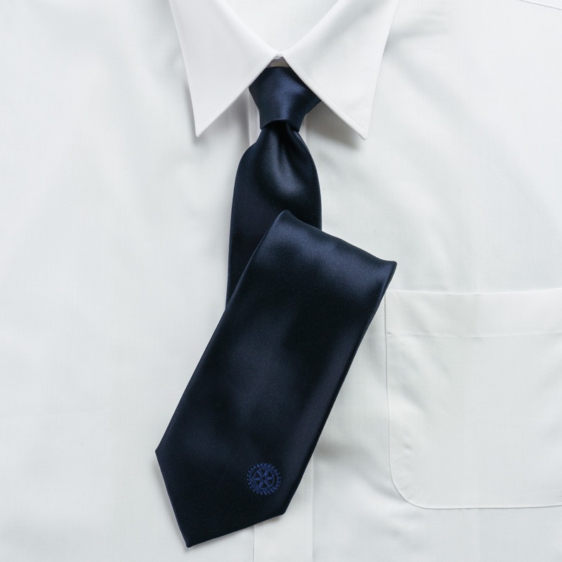 正絹ネクタイ　ソリッド（ネイビー）