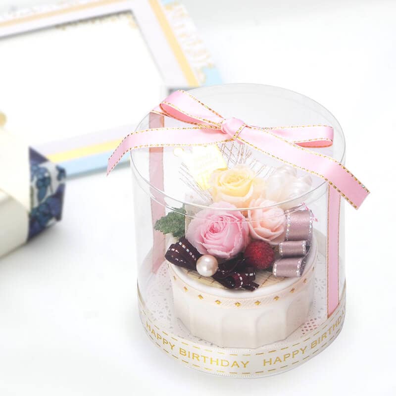 プリザーブドフラワー 誕生日 フラワーケーキ ピンク ｜ プリザーブド