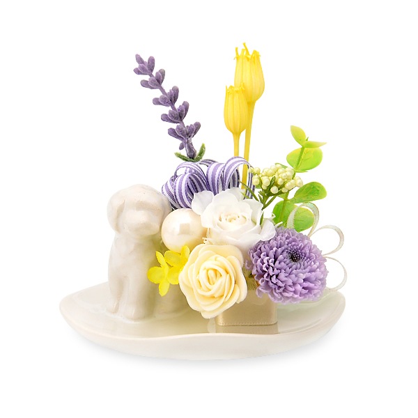 プリザーブドフラワー お供え 仏花 「メモリアルわんちゃん