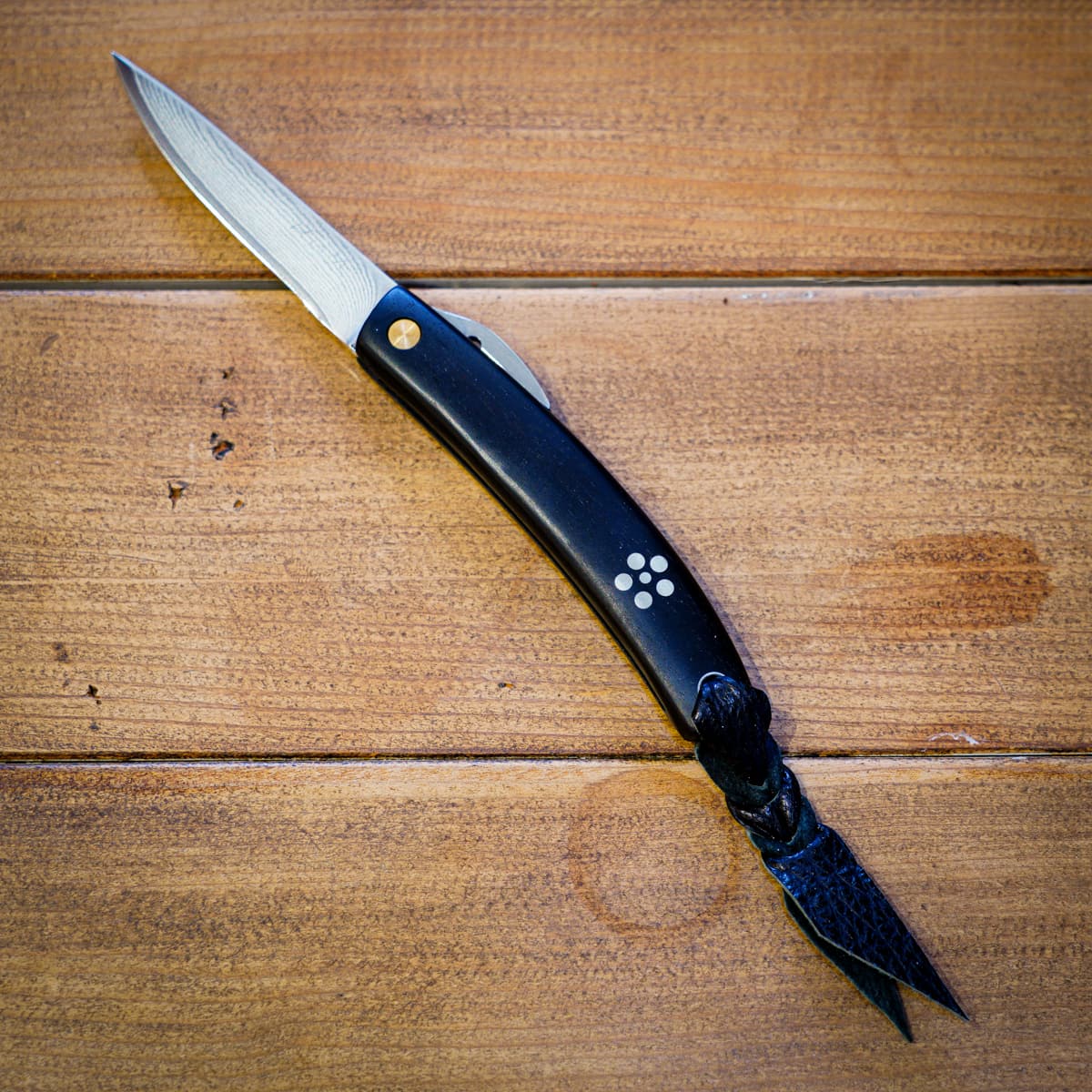 受注生産】カスタムフォールディングナイフ3インチ 梅の文様入り  