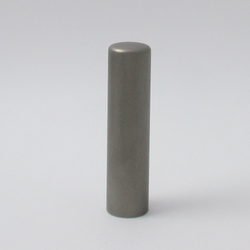 銀行印・認印（姓または名)　12mm　ブラストチタン シルバー　≪付属品≫牛もみ黒印鑑ケース・保証書