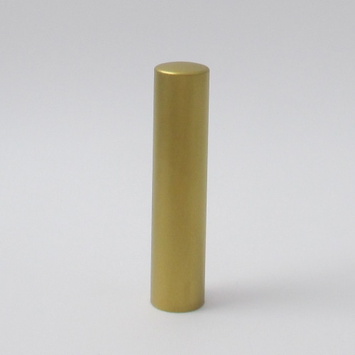 銀行印・認印（姓または名)　13.5mm　ブラストチタン ゴールド　≪付属品≫牛もみ黒印鑑ケース・保証書