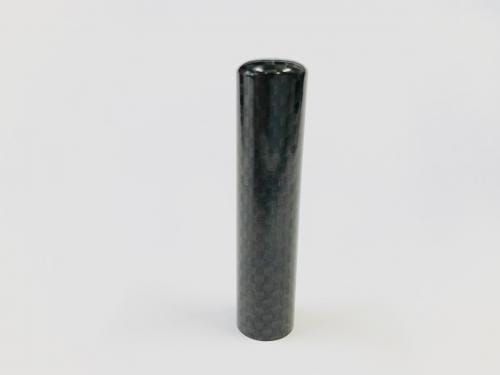 銀行印・認印（姓または名)　13.5mm　カーボン　≪付属品≫牛もみ黒印鑑ケース・保証書