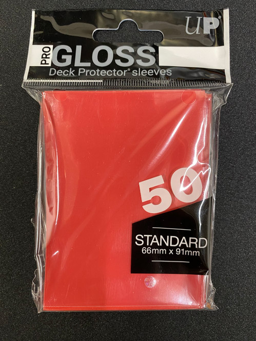 【メイン】UltraPRO GLOSS Deck Protector　スタンダードサイズ　レッド