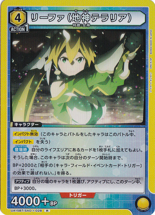 SAO ソードアートオンライン 地母神テラリア リーファ スリーブ SAO