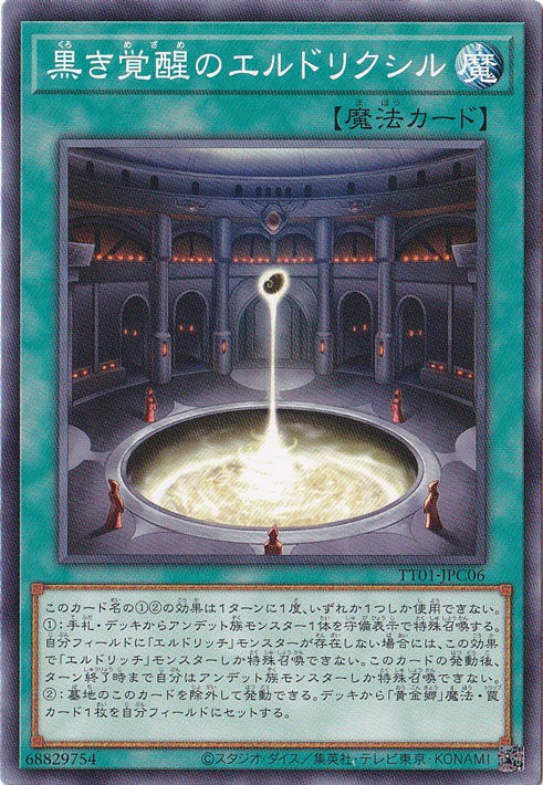 【プレイ用】　黒き覚醒のエルドリクシル 【ノーマル】 TT01-JPC06