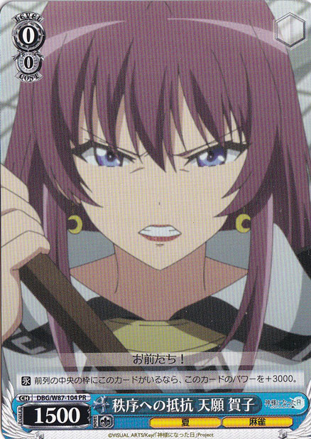 秩序への抵抗 天願 賀子 【DBG】 W87-104 PR
